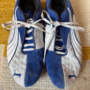 Puma Blue and Gray Suede Sneaker Mens 9.5